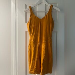 Lululemon orange align one-piece bodysuit with shelf bra leotard
